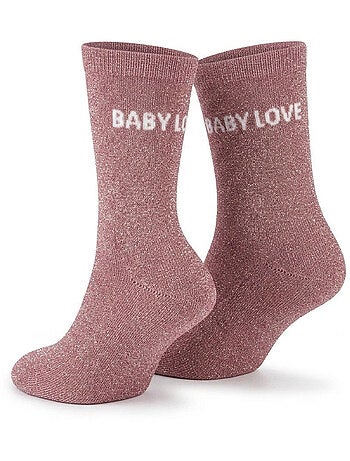 OZABI Calzini da bambina con paillettes e scritta divertente