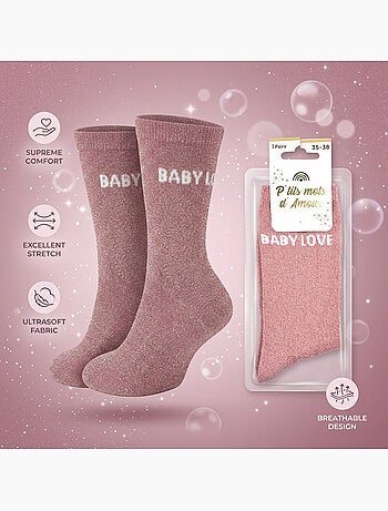 OZABI Calzini da bambina con paillettes e scritta divertente