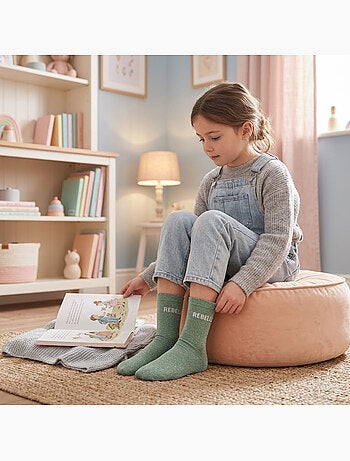 OZABI Calzini da bambina con paillettes e scritta divertente