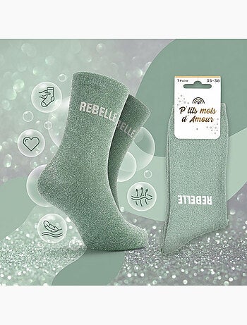 OZABI Calzini da bambina con paillettes e scritta divertente