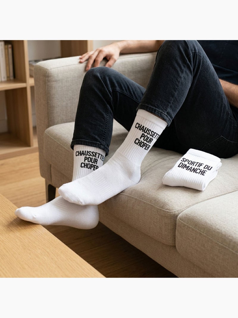 OZABI Calzini da uomo con messaggi divertenti Confezione da 2 paia Bianco Bianco - Kiabi