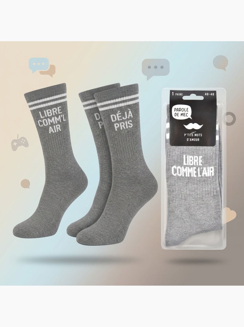 OZABI Calzini da uomo con messaggi divertenti Confezione da 2 paia Grigio grigio - Kiabi