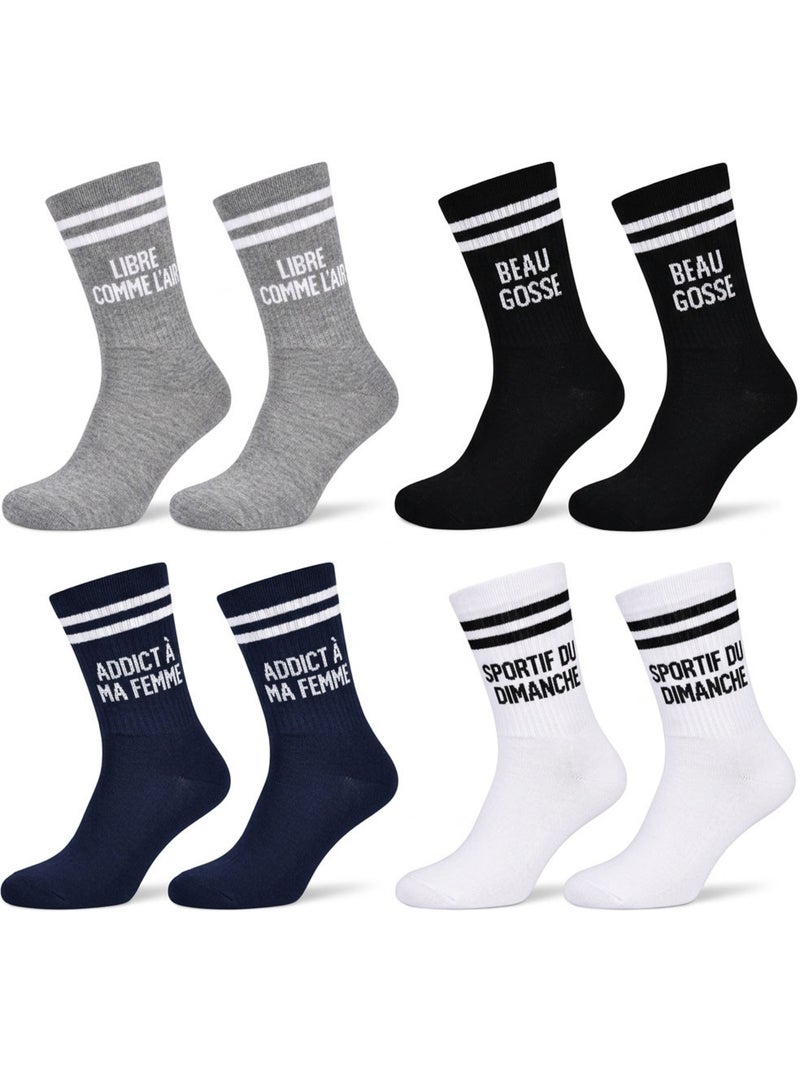 OZABI Calzini da uomo con messaggi divertenti Confezione da 8 paia Nero Multicolore - Kiabi
