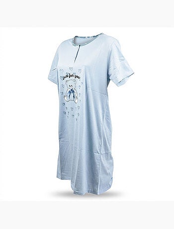 OZABI Camicia da notte da donna in microfibra a maniche corte