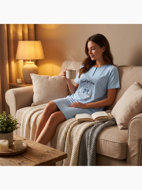 OZABI Camicia da notte da donna in microfibra a maniche corte - Kiabi