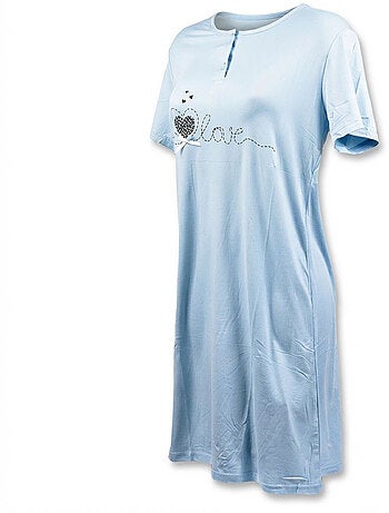 OZABI Camicia da notte da donna in microfibra a maniche corte