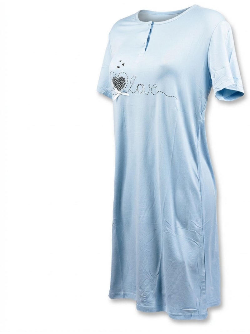 OZABI Camicia da notte da donna in microfibra a maniche corte Blu - Kiabi