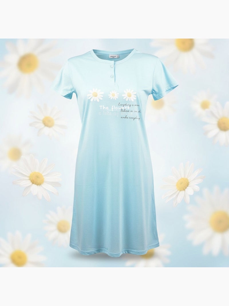 OZABI Camicia da notte da donna in microfibra a maniche corte Blu - Kiabi