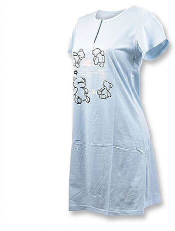 OZABI Camicia da notte da donna in microfibra a maniche corte