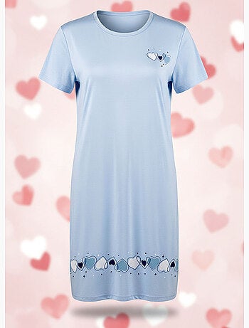 OZABI Camicia da notte da donna in microfibra a maniche corte