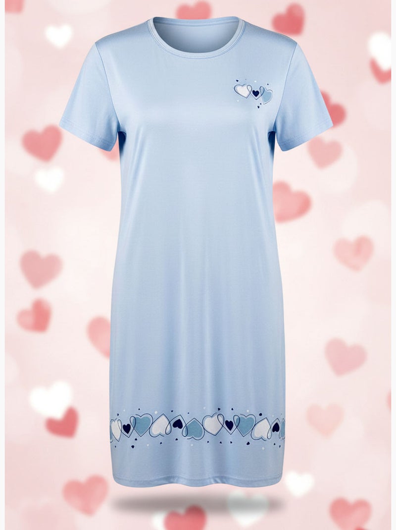 OZABI Camicia da notte da donna in microfibra a maniche corte Blu - Kiabi