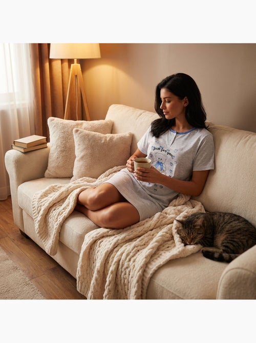 OZABI Camicia da notte da donna in microfibra a maniche corte - Kiabi