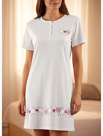 OZABI Camicia da notte da donna in microfibra a maniche corte