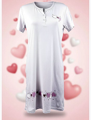 OZABI Camicia da notte da donna in microfibra a maniche corte