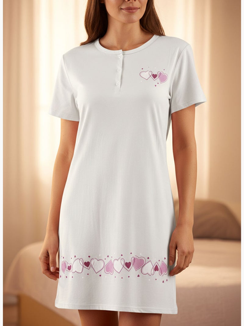 OZABI Camicia da notte da donna in microfibra a maniche corte Grigio - Kiabi