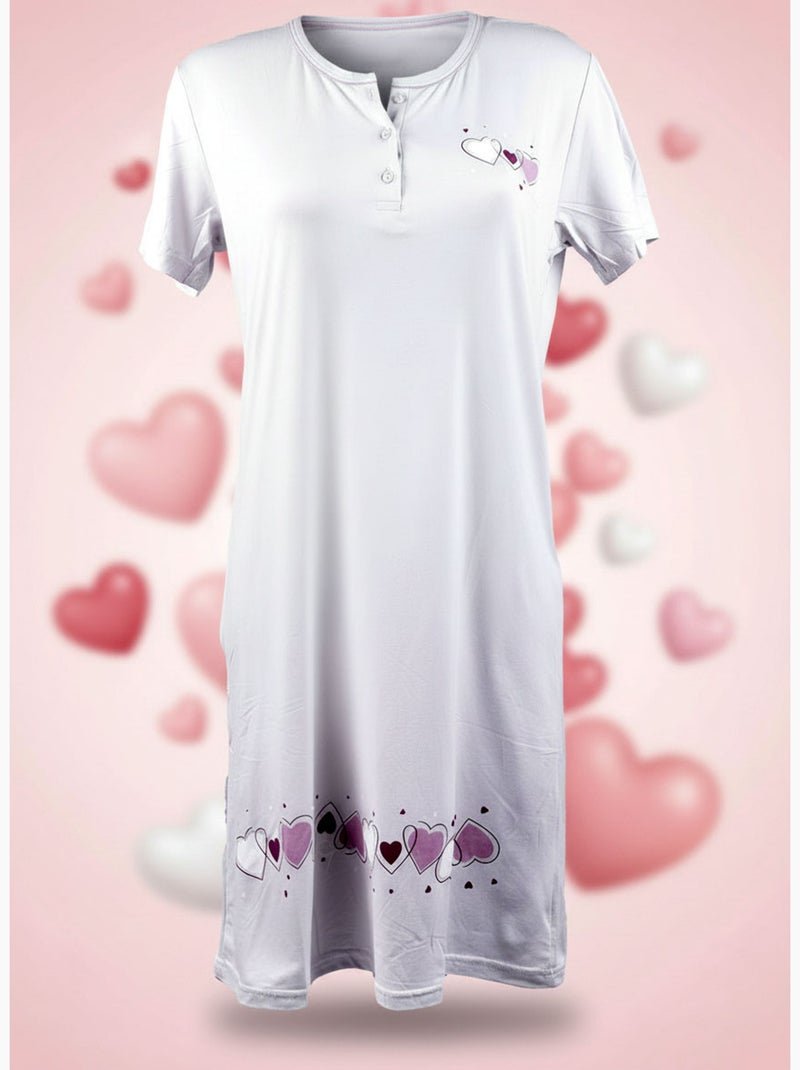 OZABI Camicia da notte da donna in microfibra a maniche corte Grigio - Kiabi