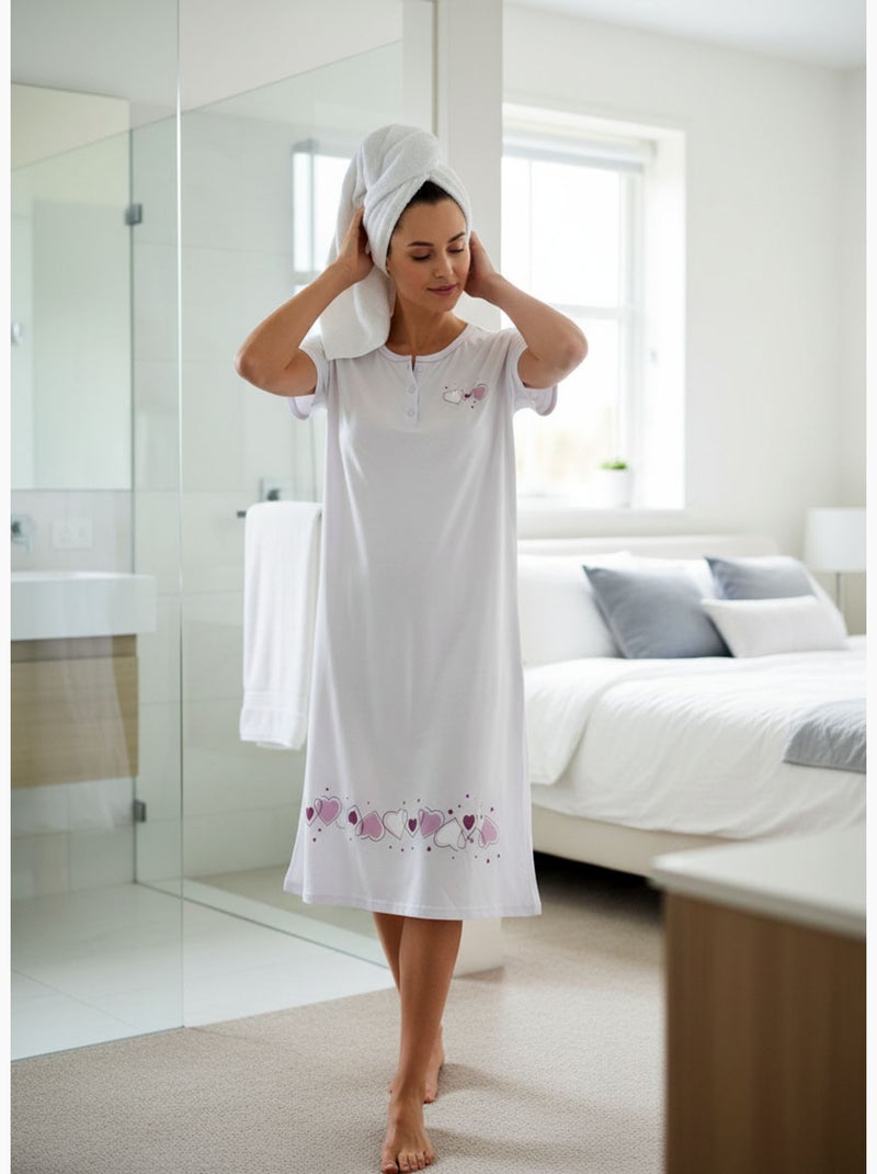 OZABI Camicia da notte da donna in microfibra a maniche corte Grigio - Kiabi
