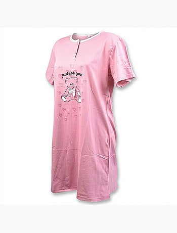 OZABI Camicia da notte da donna in microfibra a maniche corte