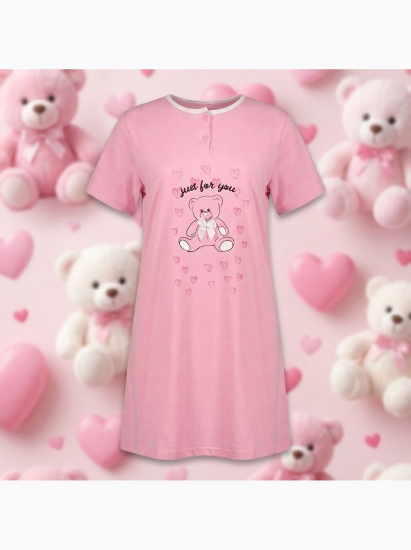 OZABI Camicia da notte da donna in microfibra a maniche corte Rosa - Kiabi