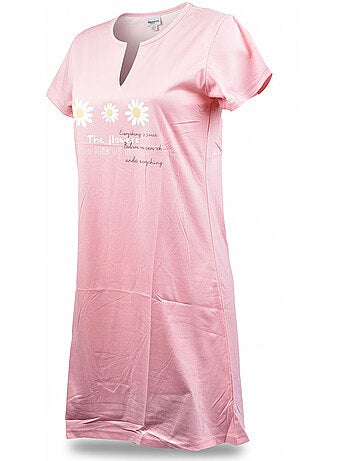 OZABI Camicia da notte da donna in microfibra a maniche corte