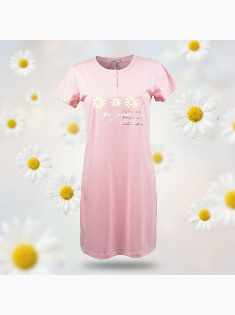 OZABI Camicia da notte da donna in microfibra a maniche corte Rosa - Kiabi