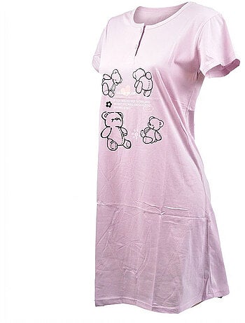 OZABI Camicia da notte da donna in microfibra a maniche corte