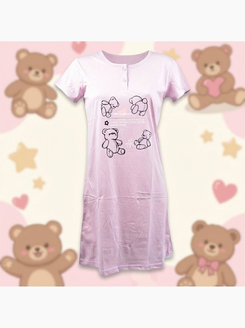 OZABI Camicia da notte da donna in microfibra a maniche corte Rosa - Kiabi