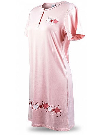 OZABI Camicia da notte da donna in microfibra a maniche corte