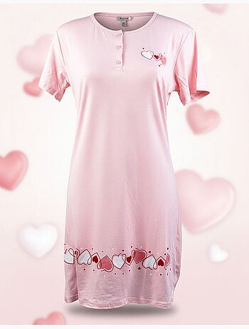 OZABI Camicia da notte da donna in microfibra a maniche corte