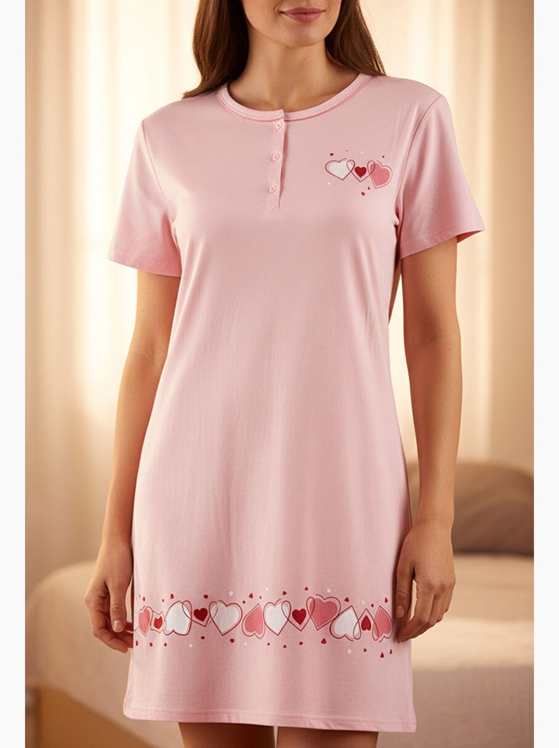 OZABI Camicia da notte da donna in microfibra a maniche corte Rosa - Kiabi