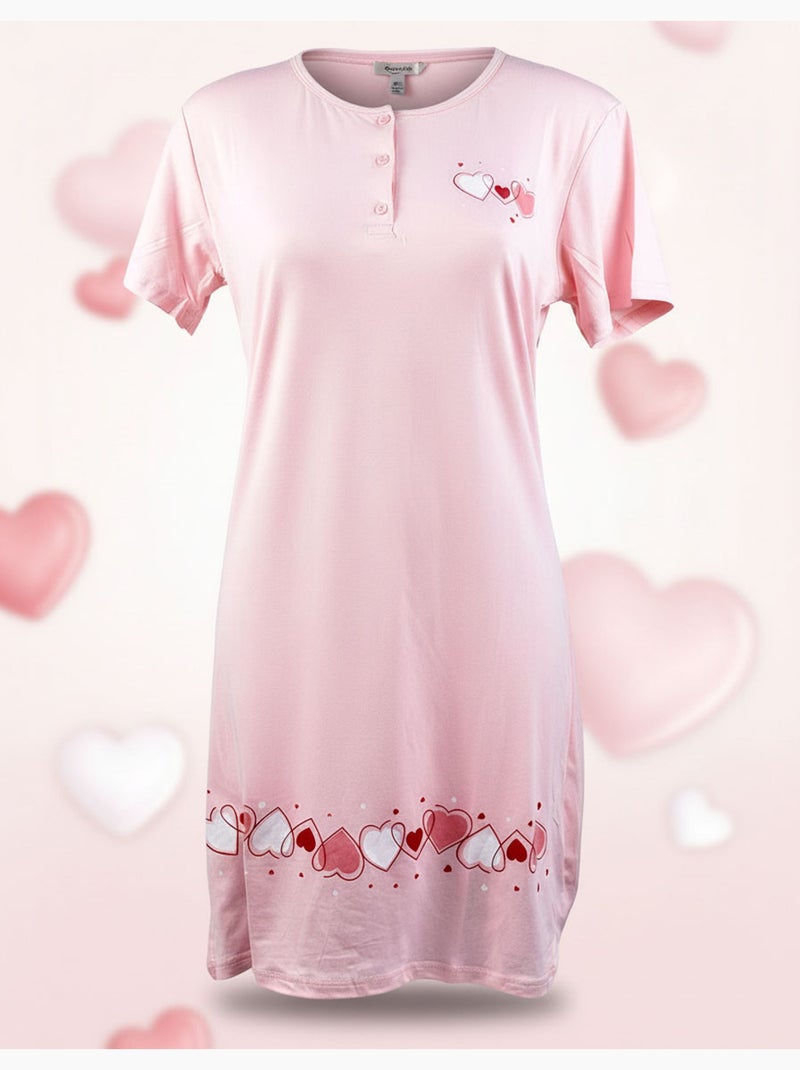 OZABI Camicia da notte da donna in microfibra a maniche corte Rosa - Kiabi