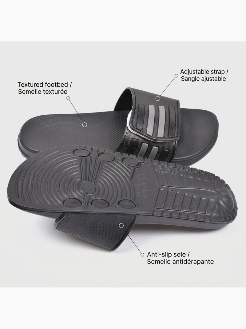OZABI Ciabatte da piscina regolabili da uomo, set da 2, nero e blu Nero Blu - Kiabi