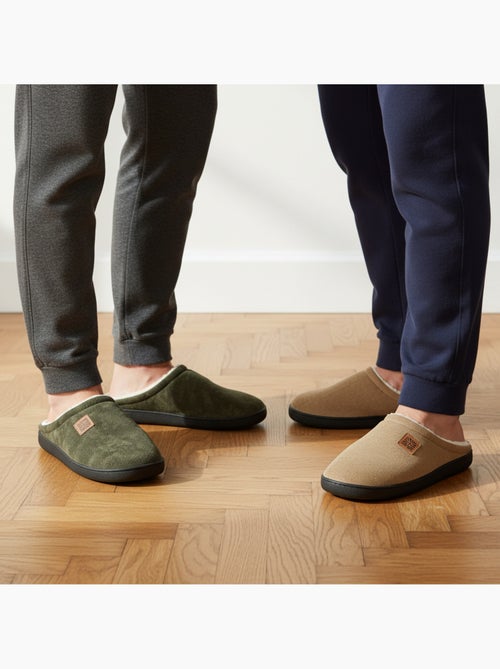 OZABI Confezione 2 Paia Pantofole Uomo Velluto Costato Fodera Spugna - Kiabi OZABI Confezione 2 Paia Pantofole Uomo Velluto Costato Fodera Spugna - Kiabi