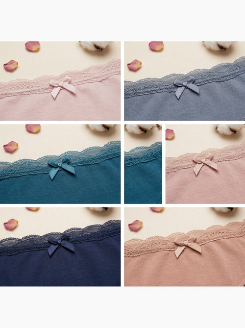OZABI Confezione 5 Slip Donna Cotone Mini Pizzo Fiocco Satin - Kiabi OZABI Confezione 5 Slip Donna Cotone Mini Pizzo Fiocco Satin - Kiabi