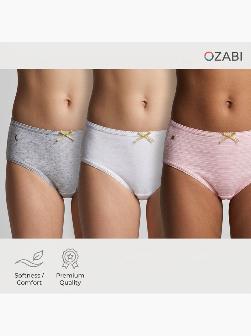 OZABI Confezione di mutandine da bambina in cotone - Set da 6 Bianco Rosa chiaro Grigio - Kiabi