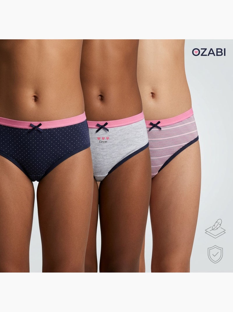 OZABI Confezione di mutandine da bambina in cotone - Set da 6 Blu Rosa Grigio - Kiabi