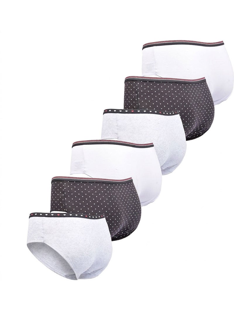 OZABI Confezione di mutandine da bambina in cotone - Set da 6 Grigio nero bianco - Kiabi