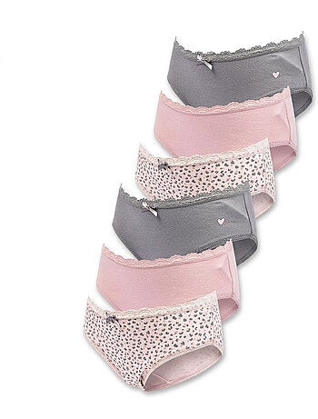 OZABI Confezione di mutandine da bambina in cotone - Set da 6
