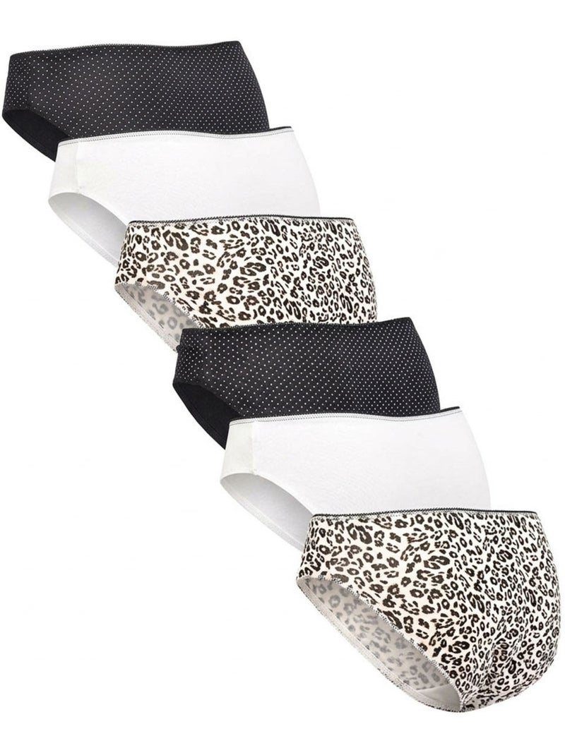 OZABI Confezione di mutandine da donna in cotone – Set da 6 Nero Beige Bianco - Kiabi