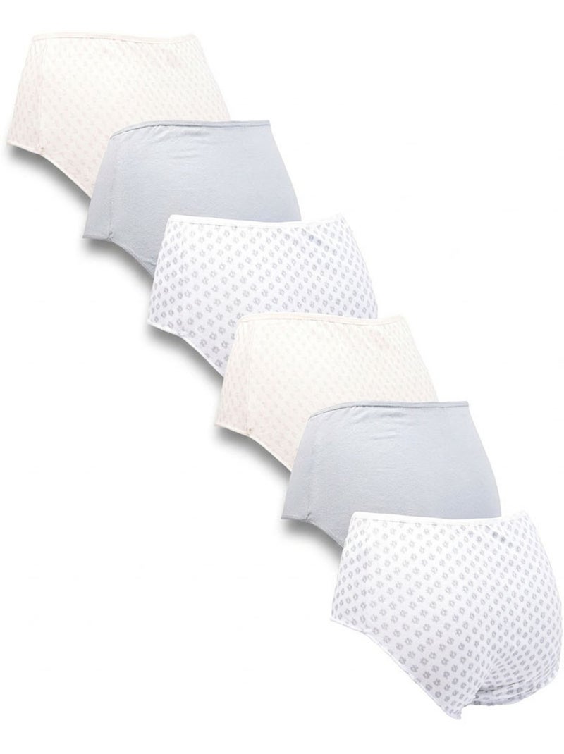 OZABI Confezione di slip da donna a vita alta in cotone – Set da 6 Bianco Beige Grigio - Kiabi