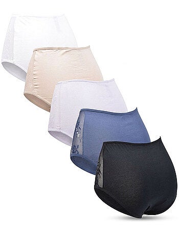 OZABI Confezione di slip da donna in cotone con pizzo – Set da 5