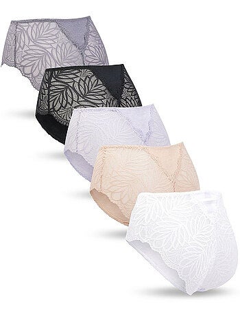 OZABI Confezione di slip da donna in cotone con pizzo – Set da 5