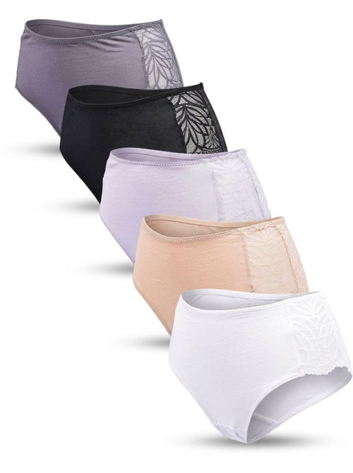 OZABI Confezione di slip da donna in cotone con pizzo – Set da 5 - Kiabi