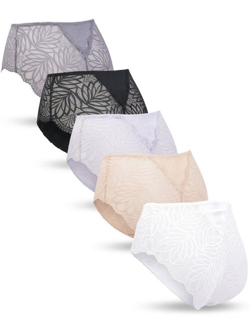 OZABI Confezione di slip da donna in cotone con pizzo – Set da 5 - Kiabi