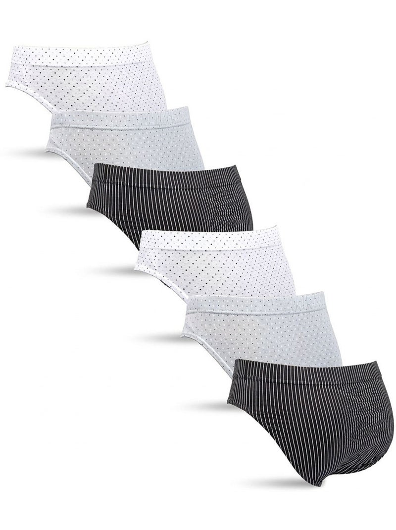 OZABI Confezione di slip da uomo 100% cotone – Set da 6 Bianco Grigio Nero - Kiabi