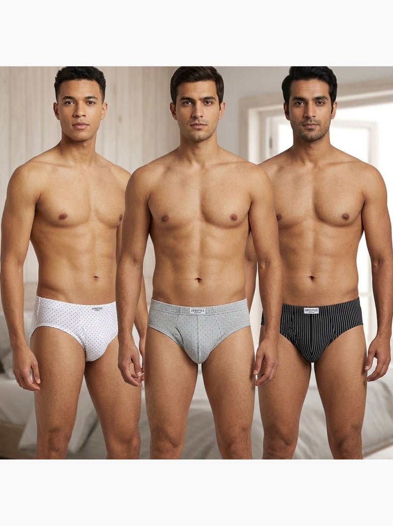 OZABI Confezione di slip da uomo 100% cotone – Set da 6 Bianco Grigio Nero - Kiabi