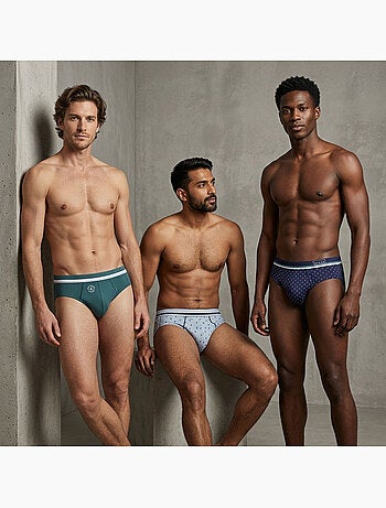 OZABI Confezione di slip da uomo 100% cotone – Set da 6