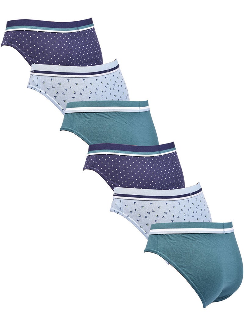 OZABI Confezione di slip da uomo 100% cotone – Set da 6 Grigio giallo nero - Kiabi