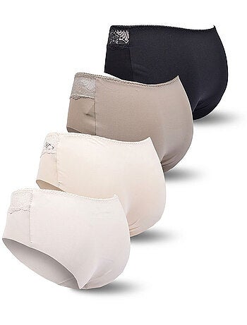 OZABI Confezione di slip modellanti da donna con pizzo invisibile – Set da 4