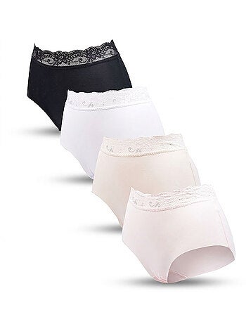 OZABI Confezione di slip modellanti da donna con pizzo invisibile – Set da 4